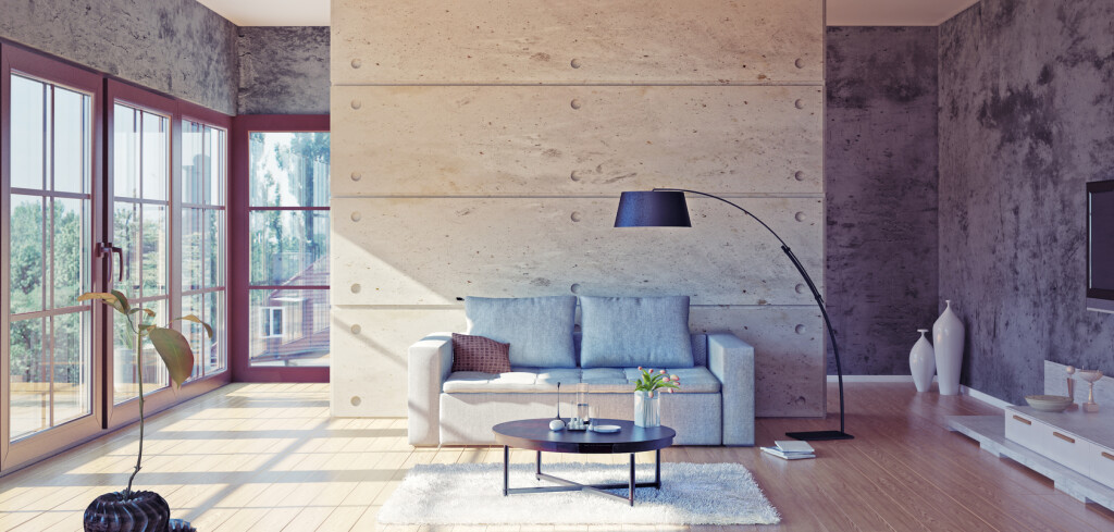 beautiful modern living room interior (illustration)