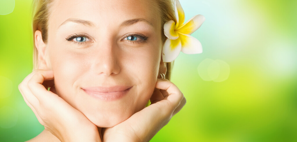 Spa Girl Over Nature Background