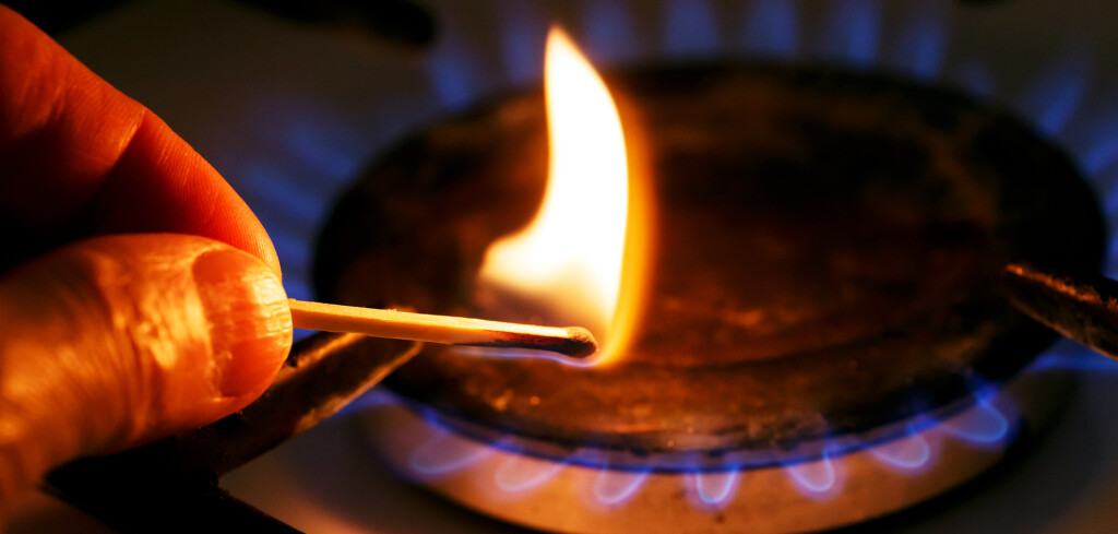 Gas stove. Utility bills concept